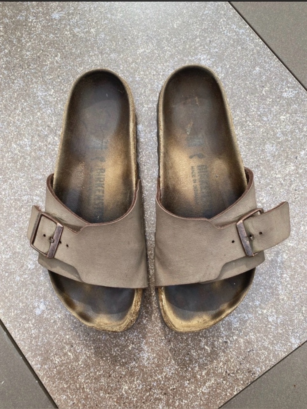 Birkenstock Women's mocha Taupe Single-Buckle Slide Sandals 38